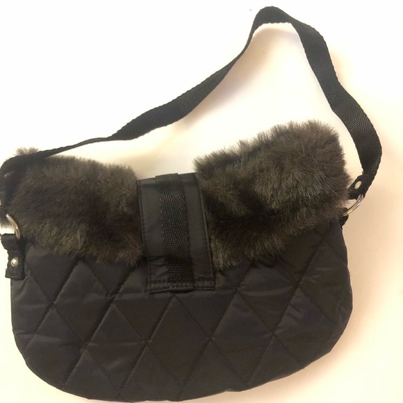 Mini Causal Handbag with Faux Fur Trim - Picture 2 of 3